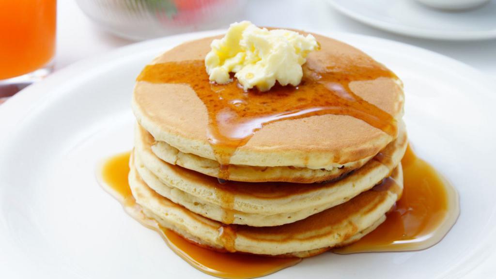 Original Pancakes · 3 Buttermilk pancakes freshly prepared and cooked to perfection. Topped with syrup and hint of butter.