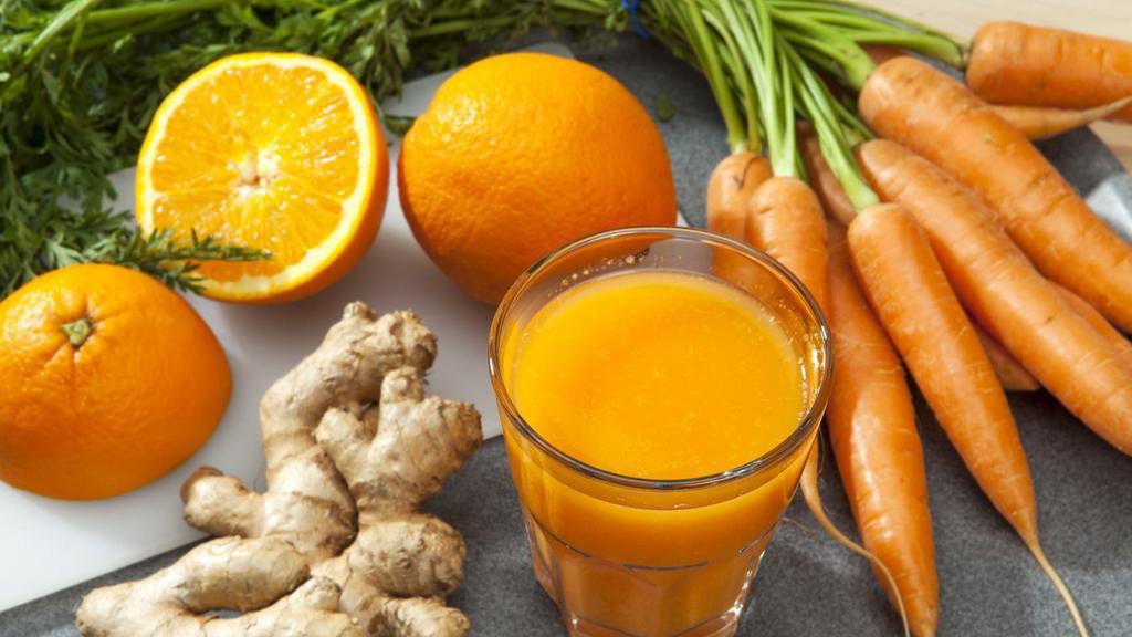 Orange, Carrot & Ginger Juice · Fresh 20 oz juice made with Oranges, carrots, and ginger.