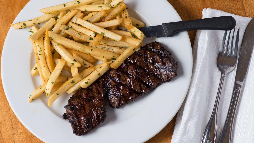 Steak Frites · Most popular. 8 ounce niman ranch skirt steak served with herbed French fries.