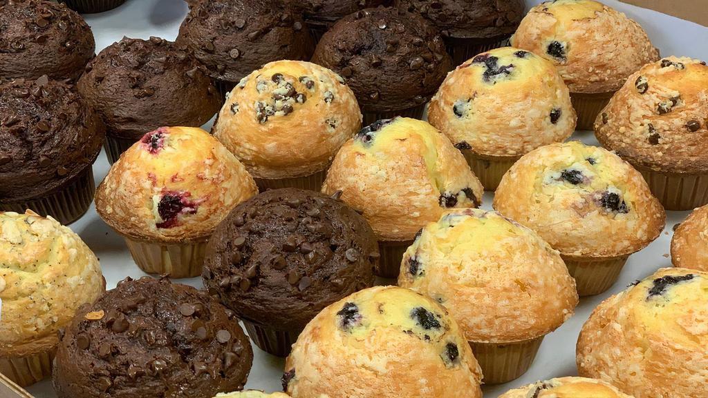 Muffins · Choice of Chocolate, Blueberry, Lemon Poppy, Pumpkin Crumbs