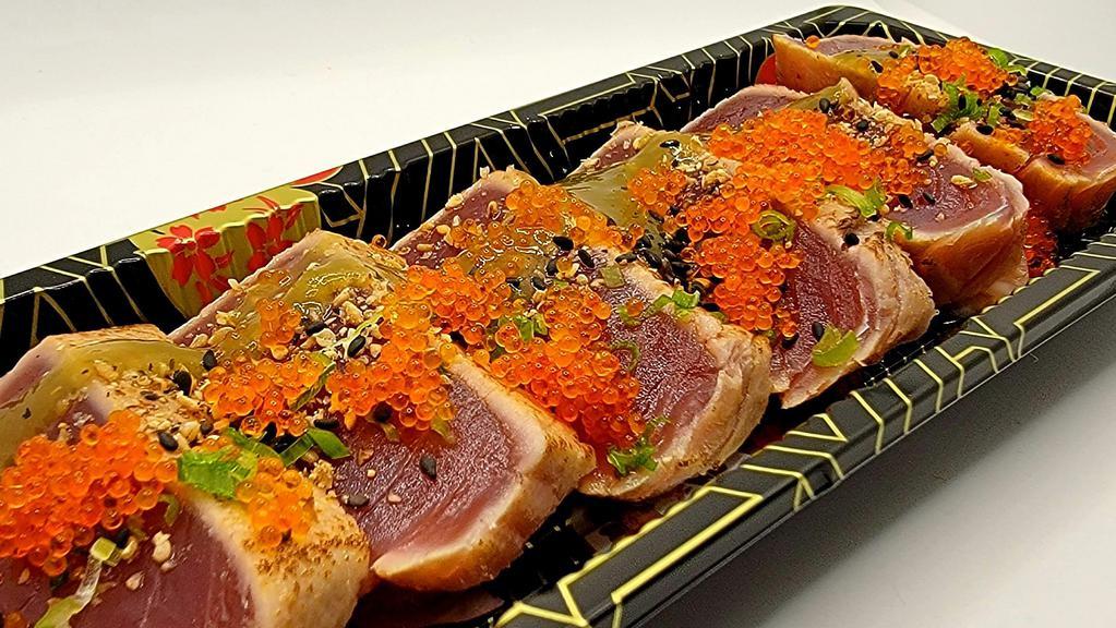 Tuna Tataki · Seared ahi tuna with ponzu sauce