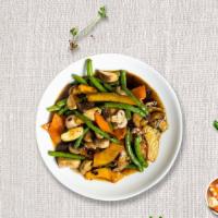Sauteed Mixed Vegetables · Assorted fresh vegetables sauteed with bean cake and soy bean sauce over rice.