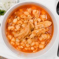 Chicken Pozole (PINT) · Authentic Mexican chicken pozole made with: Hominy, Heirloom Tomatoes, Onions, Garlic, Chick...