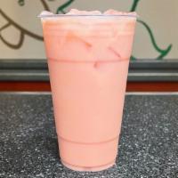 Guava Pink Drink · Delicious drink made with the perfect blend of creamy milk, guava, and vanilla. Served Iced.