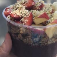 Alpha Bowl · Açai, spinach, banana, blueberries, coconut water, almond butter, flaxseed, hemp seed, apple...