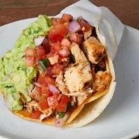 NICK'S WAY POLLO ASADO :: · One taco with a grilled crispy corn tortilla wrapped in a soft corn tortilla. With Jack chee...