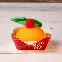 Mango Delight · Vanilla Chiffon cake topped with sweet mango mousse all covered in mango glaze.