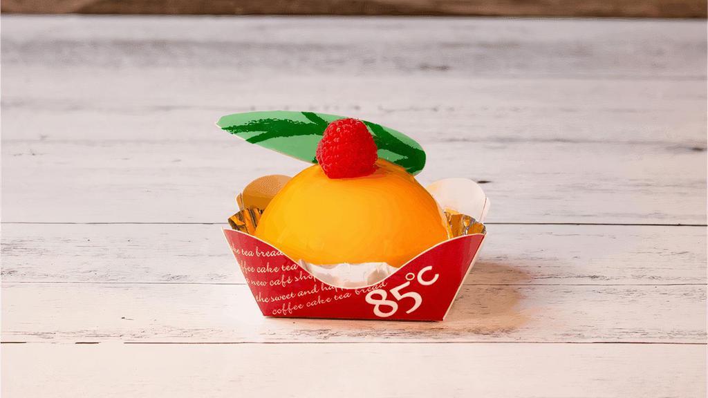 Mango Delight · Vanilla Chiffon cake topped with sweet mango mousse all covered in mango glaze.