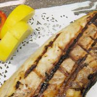 Mackerel / 고등어 구이 · Grilled mackerel.