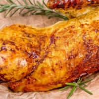 Plain Half Chicken · Oven Roasted Half Chicken Baked With Lite Olive Oil & Herbs. Served With Veggies and Side Ch...