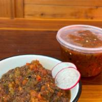 Salsa TO-GO! · Choose a pint of our house made salsas!

• Molcajete - roasted tomatillos, tomatoes, jalapen...