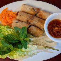 R1. Vegetarian Fried Egg Rolls · Vegetarian imperial rolls (no eggs).  Served with side vegetarian dipping sauce.