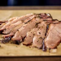Sliced Beef Brisket · Seasoned and slow-smoked up to 14 hours. (Feeds 2-4)