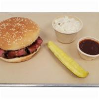 Grilled Santa Maria Tri Tip Sandwich | BBQ Sandwich · 5oz of grilled Santa Maria tri tip in a bun, served with your choice of side, sauce, and pic...
