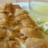 Lemon Chicken · White meat/ chicken breast. 

Deep fried for that crunchy layer and juicy tender meat on the...