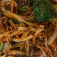 Mongolian Beef (hot) ⭐ · All an time favorite! Onion, beef, dried chilly pepper - stirred-fried with thick spicy sauc...