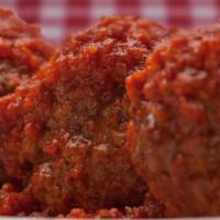 Meatball (3) · . Our famous half-pound, mouth-watering meatball made with 100% premium ground beef served w...