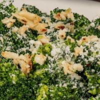 Italian Broccoli Romano · . Broccoli with garlic & a light touch of crushed red pepper & parmesan cheese . {SP, VT, GF}