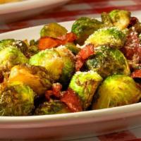 Brussels Sprouts & Prosciutto · . Crispy Brussels sprouts sautéed with prosciutto & parmesan cheese