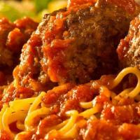 Spaghetti With Meatball · Our famous half-pound meatball with our homemade marinara sauce.