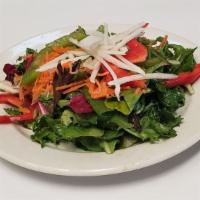 House Greens · Spring mix, carrot and balsamic.