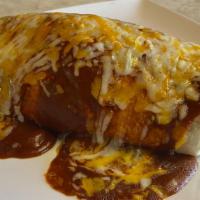 Wet Burrito · Our massive wet super burrito, with rice, beans, pico de gallo, sour cream, guacamole topped...