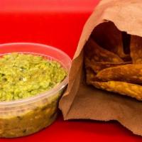 Chips and 8 oz Guacamole · Our homemade chips and 8 oz guacamole perfect for 2 - 3 people.