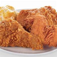 Mix Chicken Meal · Our two, three or four piece chicken meals come with a  honey butter biscuit.