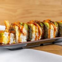 Dragon Roll · Sushi roll with shrimp tampura, avocado, eel and teriyaki sauce.