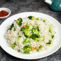 The Green Manalishi · Seasonal vegetables cooked and stir fried with rice. Gluten Free.