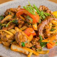 Chicken Kebat · Wok tossed chicken cooked with onions, tomatoes, green chiles, and mint leaves. Served mild,...