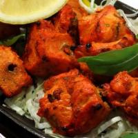 Fish Kebab · Roasted fish cubes marinated in spices.