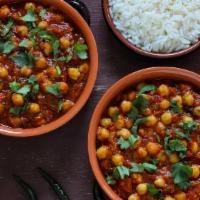 Chana Masala · Garbanzo beans cooked in spices.