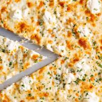 White Pizza (Xl) · Fresh chopped garlic, fresh basil, topped with a healthy amount of Ricotta cheese.