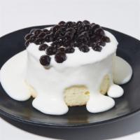 E6. Durian Pearl Cake · Topped with Durian milk foam and boba to create a wonderful harmony.