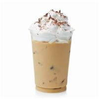 Iced White Chocolate Mocha · Freshly pulled espresso shot & Creamy White Chocolate mixed with steamed milk and a light la...