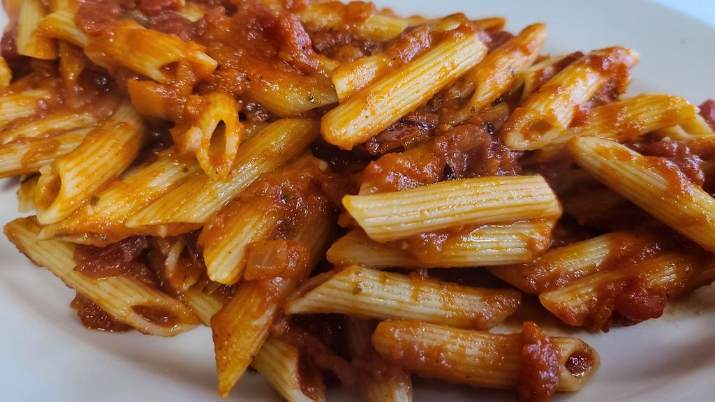 Penne Marinara · Classic homemade marinara sauce over pasta. All pasta dishes are served with garlic bread.