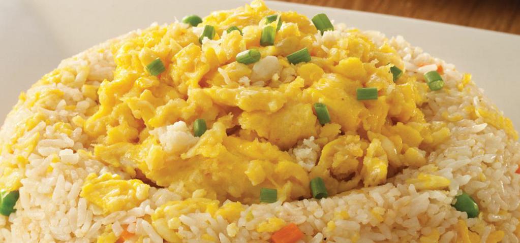 Fried Rice · Generously served with eggs, carrots and green peas.