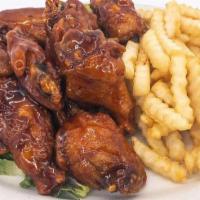 12 Wings and Fries · 12 delicious wings with the sauce or rub of your choice.
