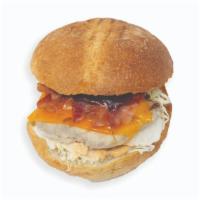BBQ Chicken Sandwich · Chicken breast, bacon, cheddar cheese, cabbage, BBQ sauce, chipotle mayonnaise