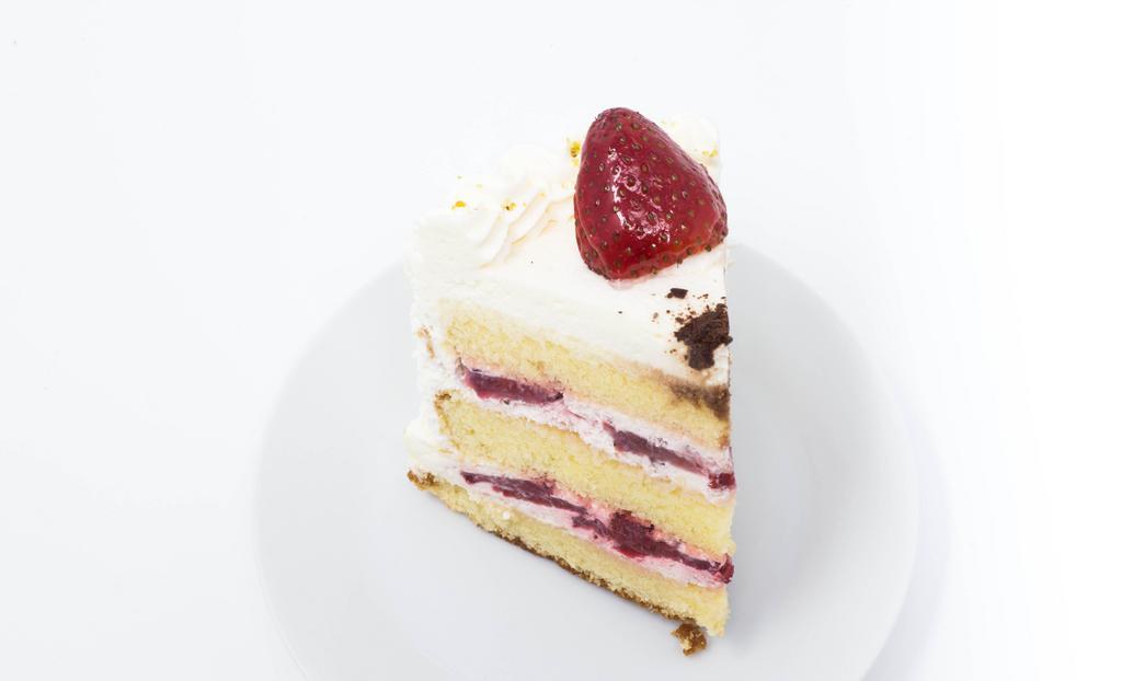 Strawberry Cake Slice (6 Inch) · A Slice of Vanilla Cake that is Made of Fresh Cream and Fresh Strawberries.