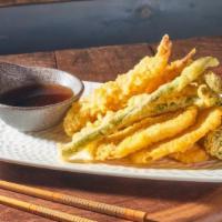 Fried Tempura Platter · Fried crispy shrimp tempura and assorted vegetable tempura (3 kinds)