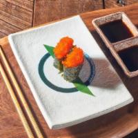 Tobiko nigiri · Flying fish egg roe topped on sushi rice