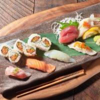 Rocket Sushi Combo · Chef's special daily choice with : 6pc fresh sashimi, 4pc unique nigiri and 6pc spicy tuna r...