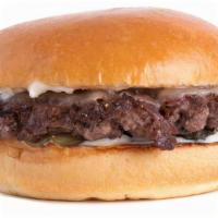 The Truffle Burger (Single) · Smashed Patty, Dashi Onions, Truffle Provolone Cheese, Pickle Chips, Truff Mayo on a Squishy...