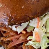 Southern Style Sandwich · BBQ Pulled pork | pickles | brioche bun | one 8oz side