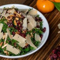 Kale & Quinoa Salad · Dino Kale | Red Quinoa | Candied Pepitas | Toasted Almonds | Parmesan cheese | Dried Cranber...