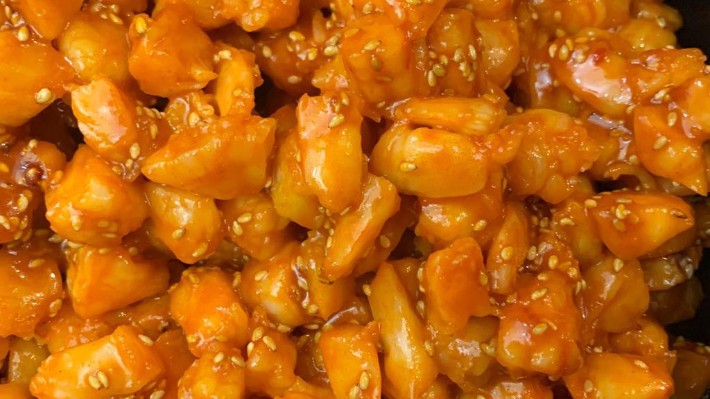 Korean Style Shrimp Poke  · A little spicy and sweet mix of Korean flavor.