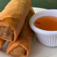 Spring Rolls  · 3 deep fried spring rolls filled with pork, shrimp, and vegetables, served with our house ma...