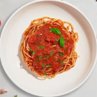The Sentenced Spaghetti · Marinara sauce, Parmesan cheese.